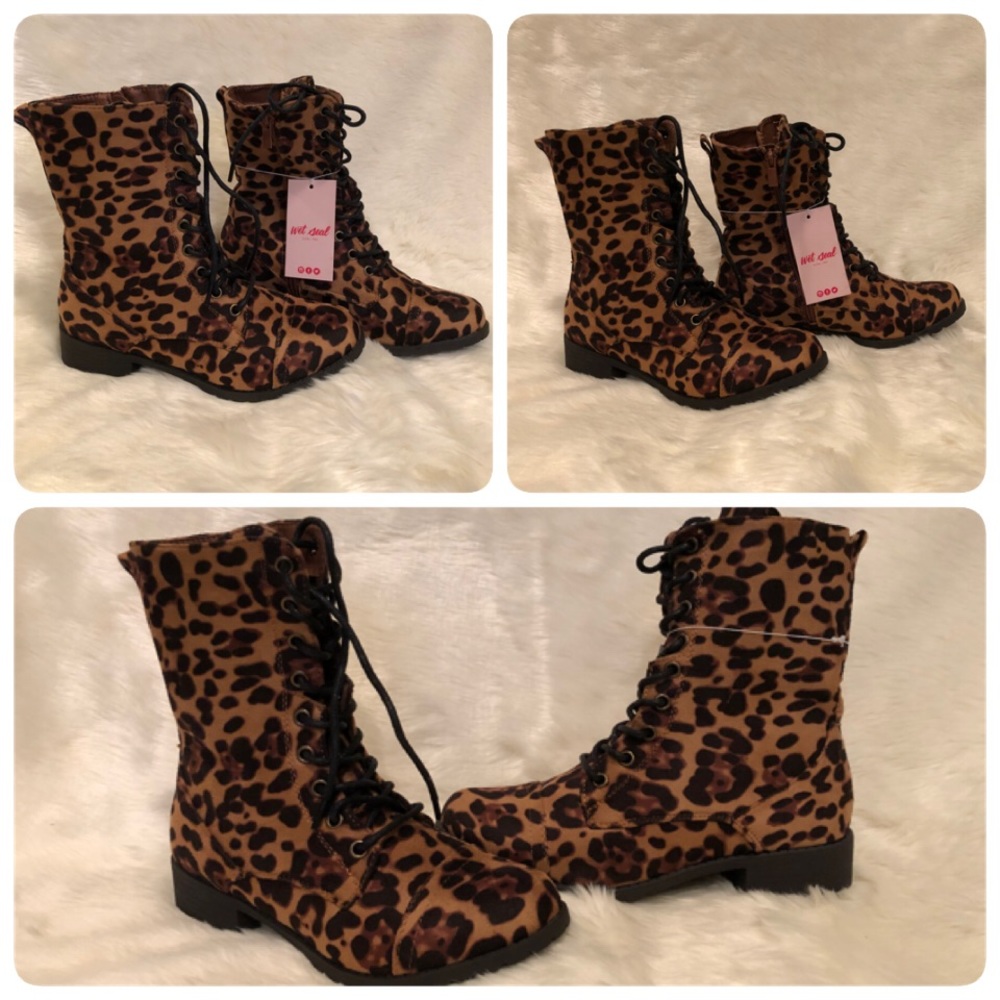 $FINAL SALE$ Leopard Combat Boots